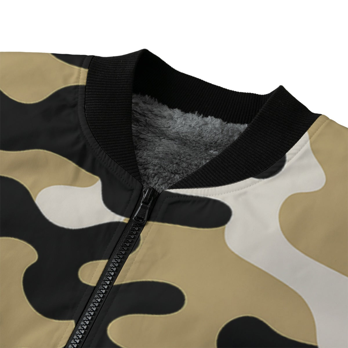 New Orleans Saints Camo Fleece Bomber Jacket – Black, Gold and White NFL Streetwear