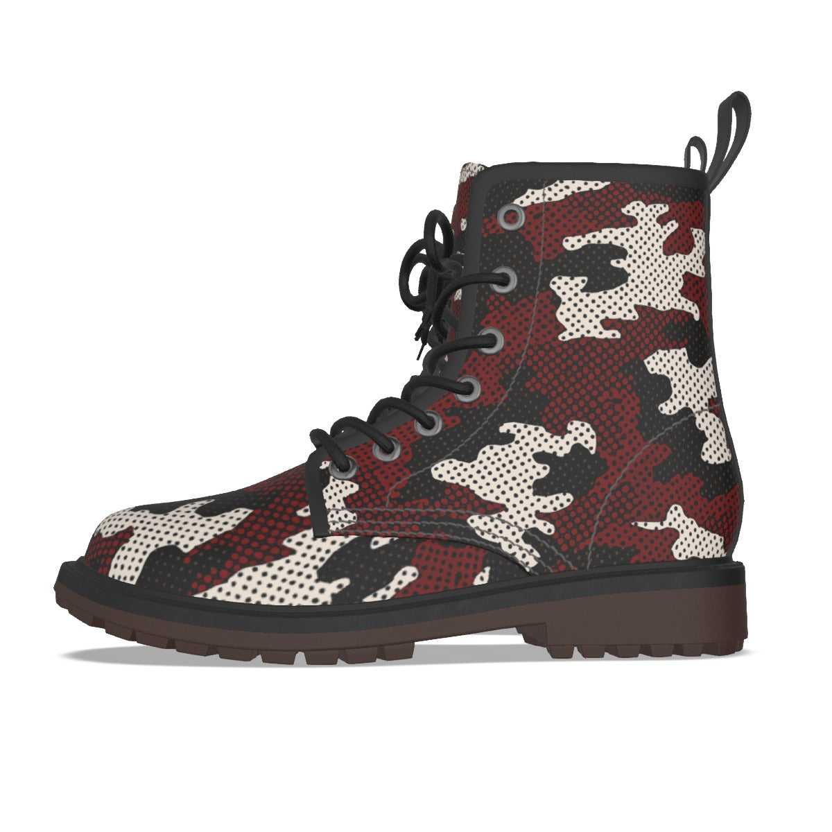 Urban Legend Nebraska Lincoln Red and White Camo Martin Short Boots – Cornhuskers-Inspired Streetwea