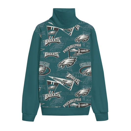 Philadelphia Football Game Day All-Over Print Unisex Turtleneck Knitted Fleece Sweater