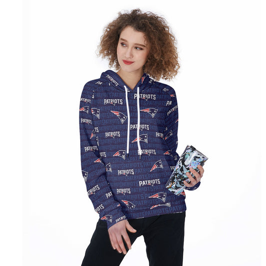 New England Football Game Day All-Over Print Women's Raglan Pullover Hoodie