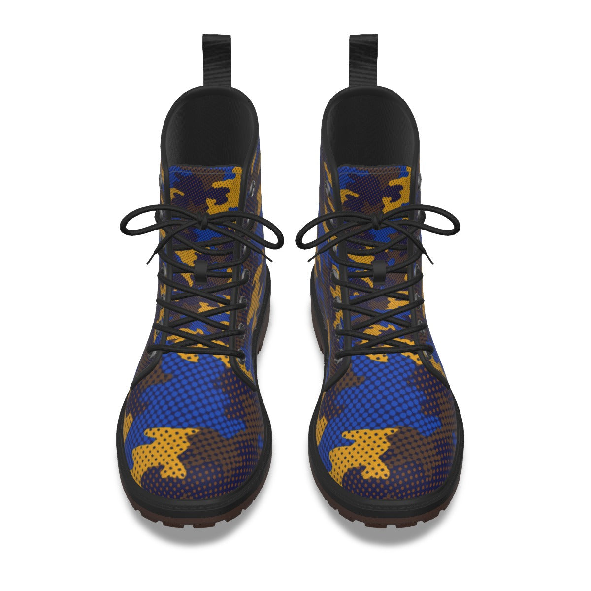 Urban Legend California Los Angeles Blue and Gold Camo Martin Short Boots – UCLA-Inspired Game Day S