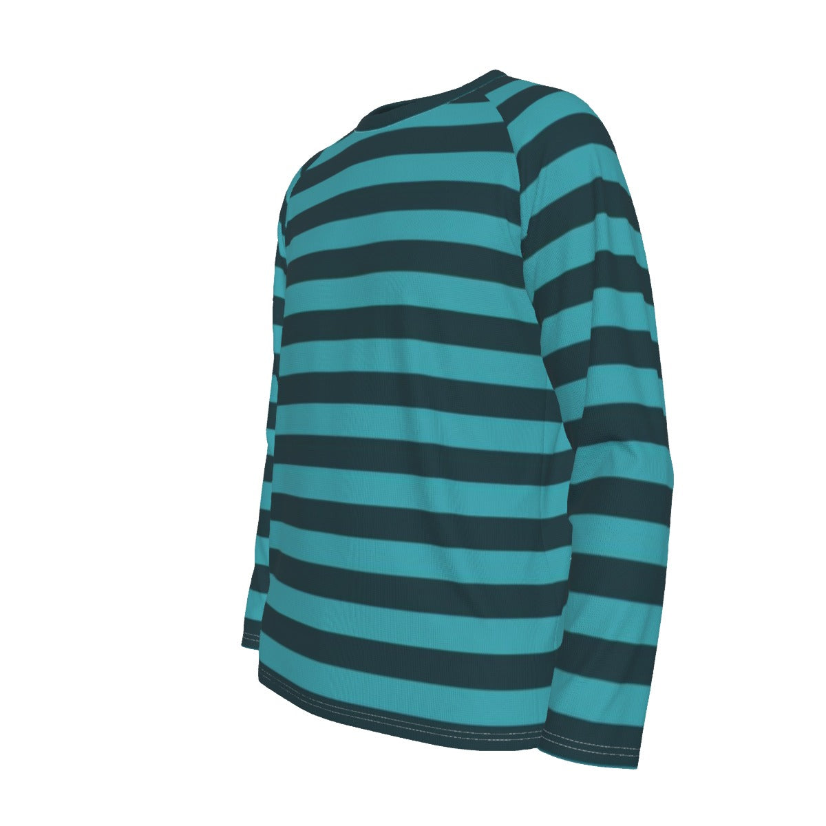 Teal and Black Striped Long Sleeve Shirt – Casual Coastal Style