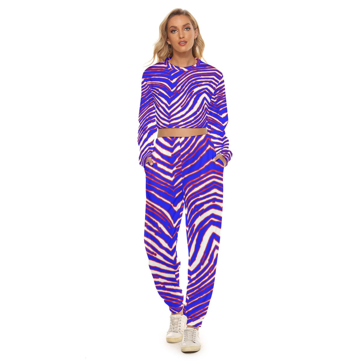 Buffalo Bills Zubaz Women's Crop Sweatshirt Suit