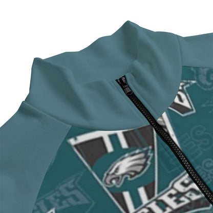 Philadelphia Football Game Day All-Over Print Unisex Stand Up Collar Jacket With Raglan Sleeve | 310GSM Cotton