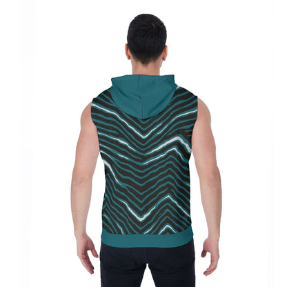 Philadelphia Football Game Day All-Over Print Men's Zipper-Up Sleeveless Hoodie