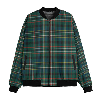 Scott Green – green with blue and black checks tartan Fleece Bomber Jacket