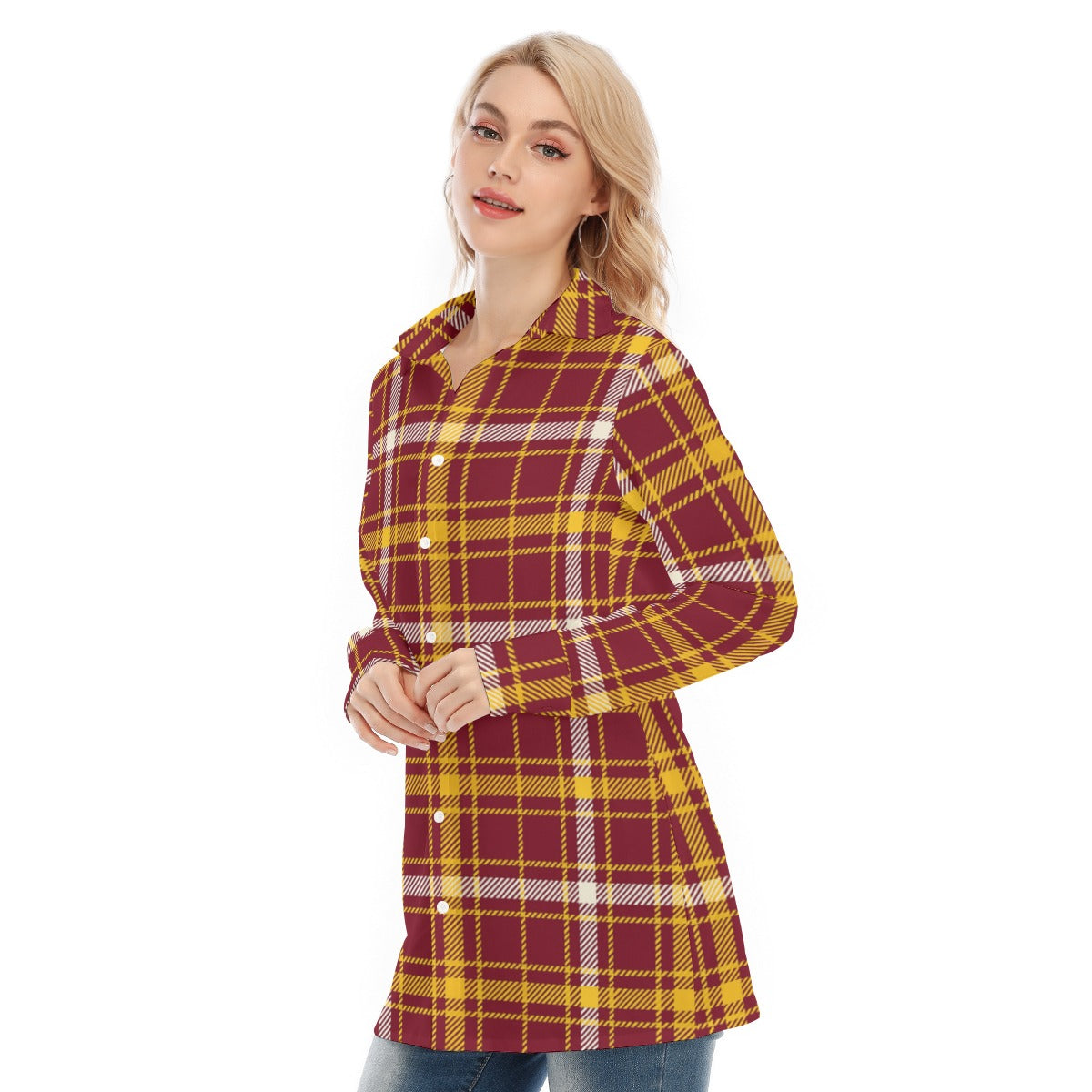 Minnesota Tartan Plaid Golden Gophers Women's Long Shirt