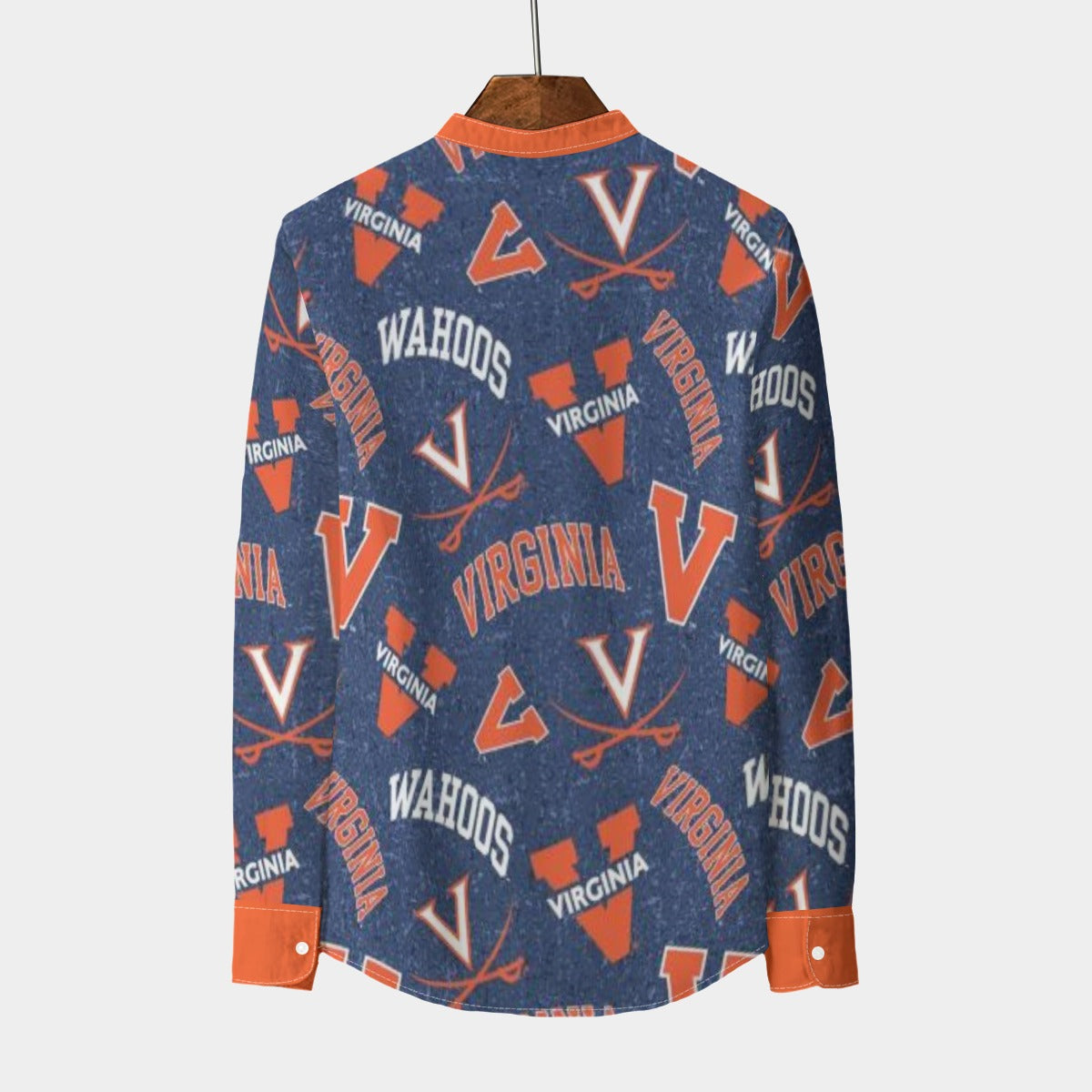 Virginia - Cavaliers Stand Collar Shirt With Long Sleeve|110GSM Imitation Flax