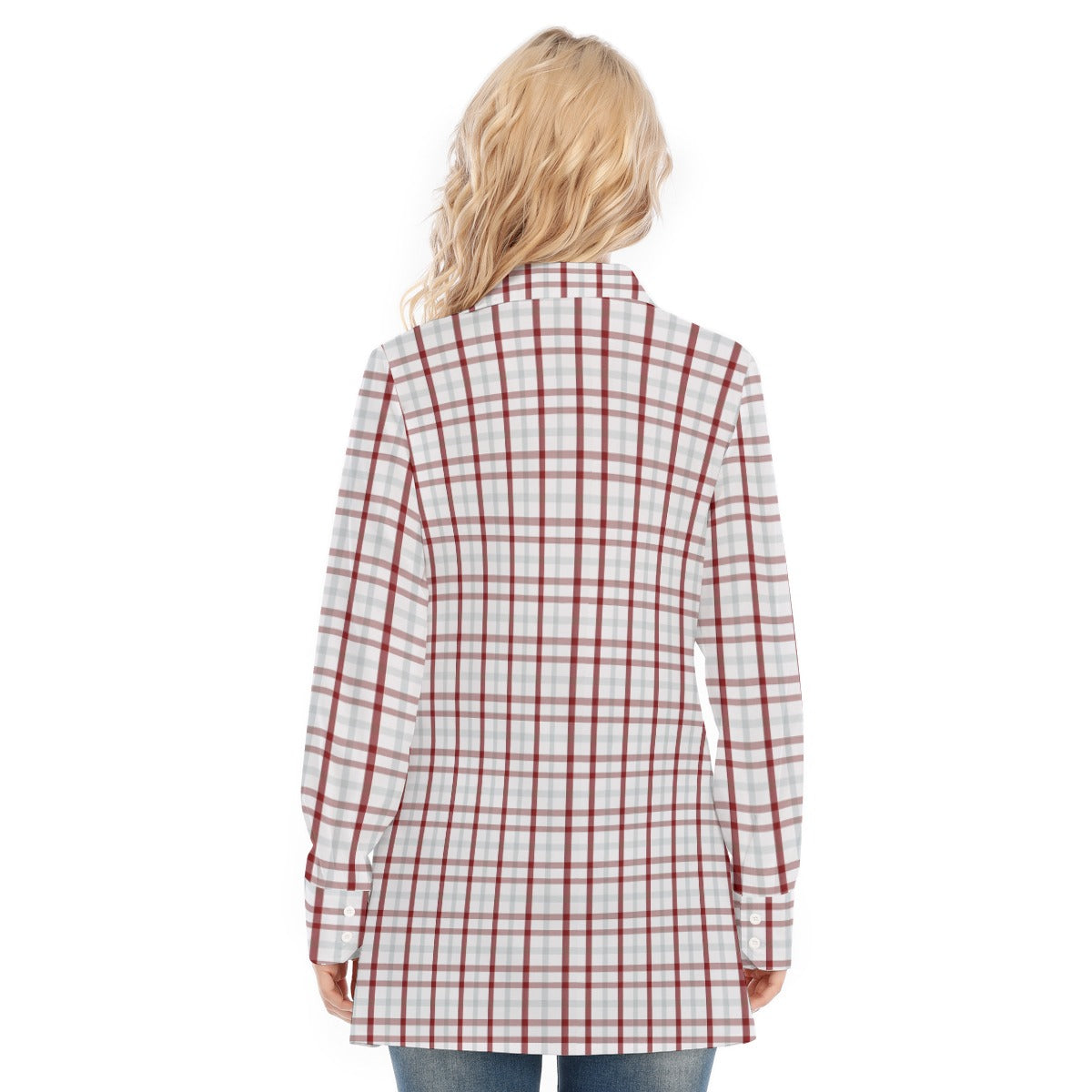 Indiana Tartan Plaid Bloomington  Hoosiers Women's Long Shirt |115GSM Cotton poplin
