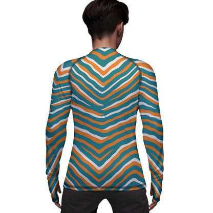 Miami Football Game Day All-Over Print Men's Thumb Hole Compression Shirt|210GSM