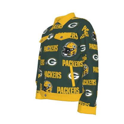 Green Bay Football Game Day All-Over Print Unisex Lapel Jacket | 245GSM Cotton