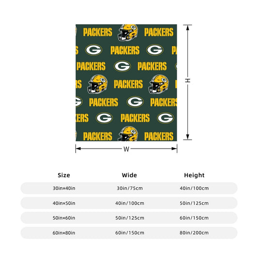 Green Bay Football Game Day Gram Flannel Blanket - Vertical Style For the USA|220GSM