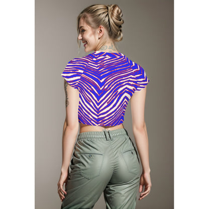 Buffalo Bills Zubaz Women's Raglan Cropped T-shirt