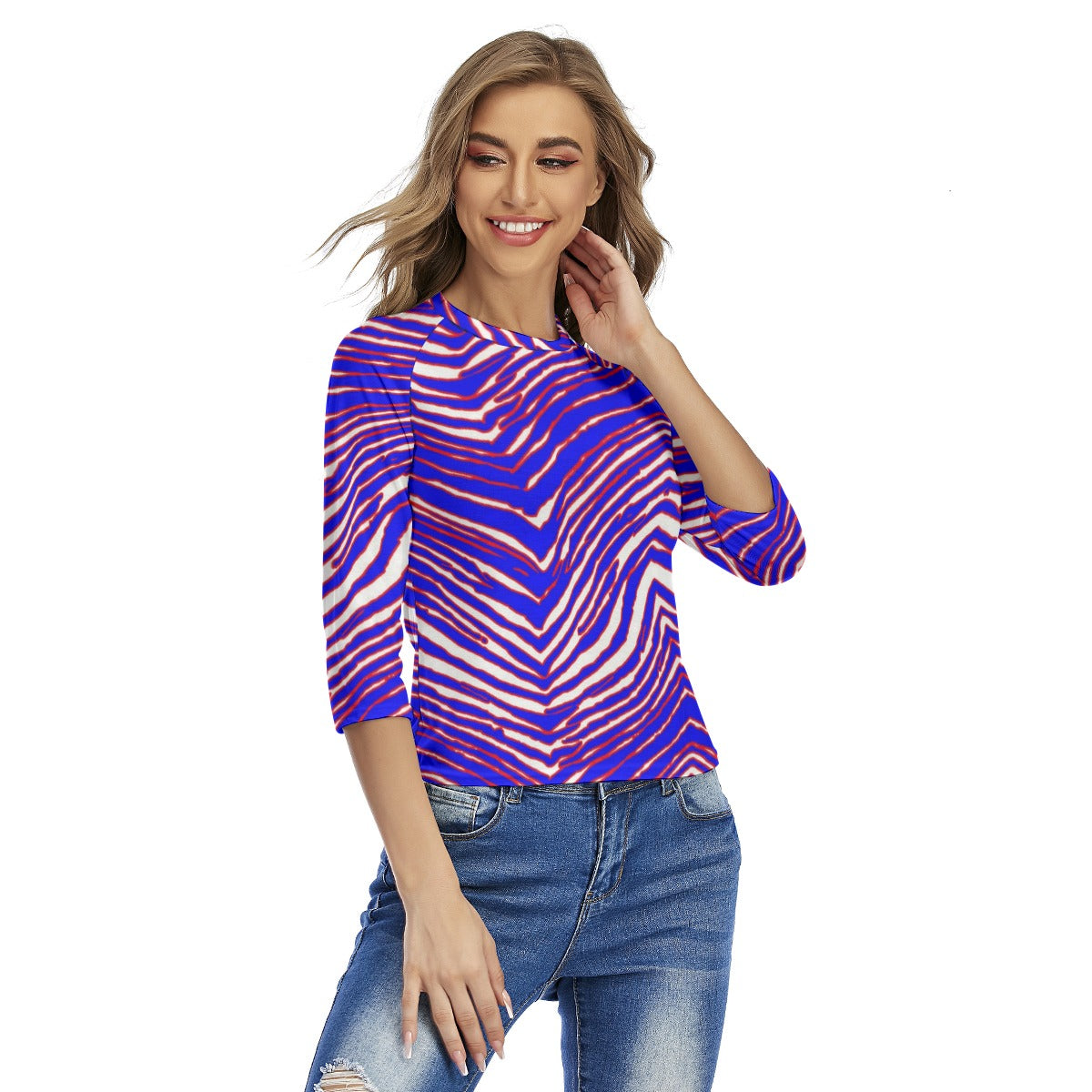 Buffalo Bills Zubaz Women's Raglan Sleeves T-shirts
