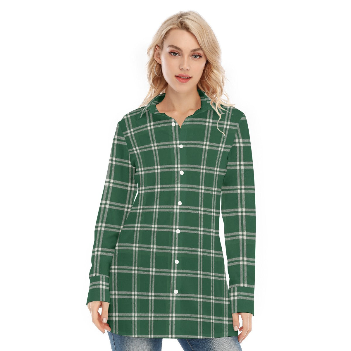 Michigan State Tartan Plaid Spartans Women's Long Shirt