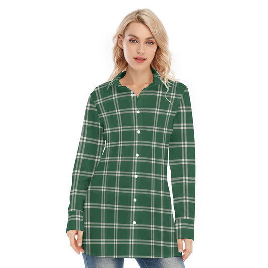 Michigan State Tartan Plaid Spartans Women's Long Shirt