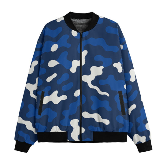 Indianapolis Colts Camo Fleece Bomber Jacket – Blue and White NFL Streetwear