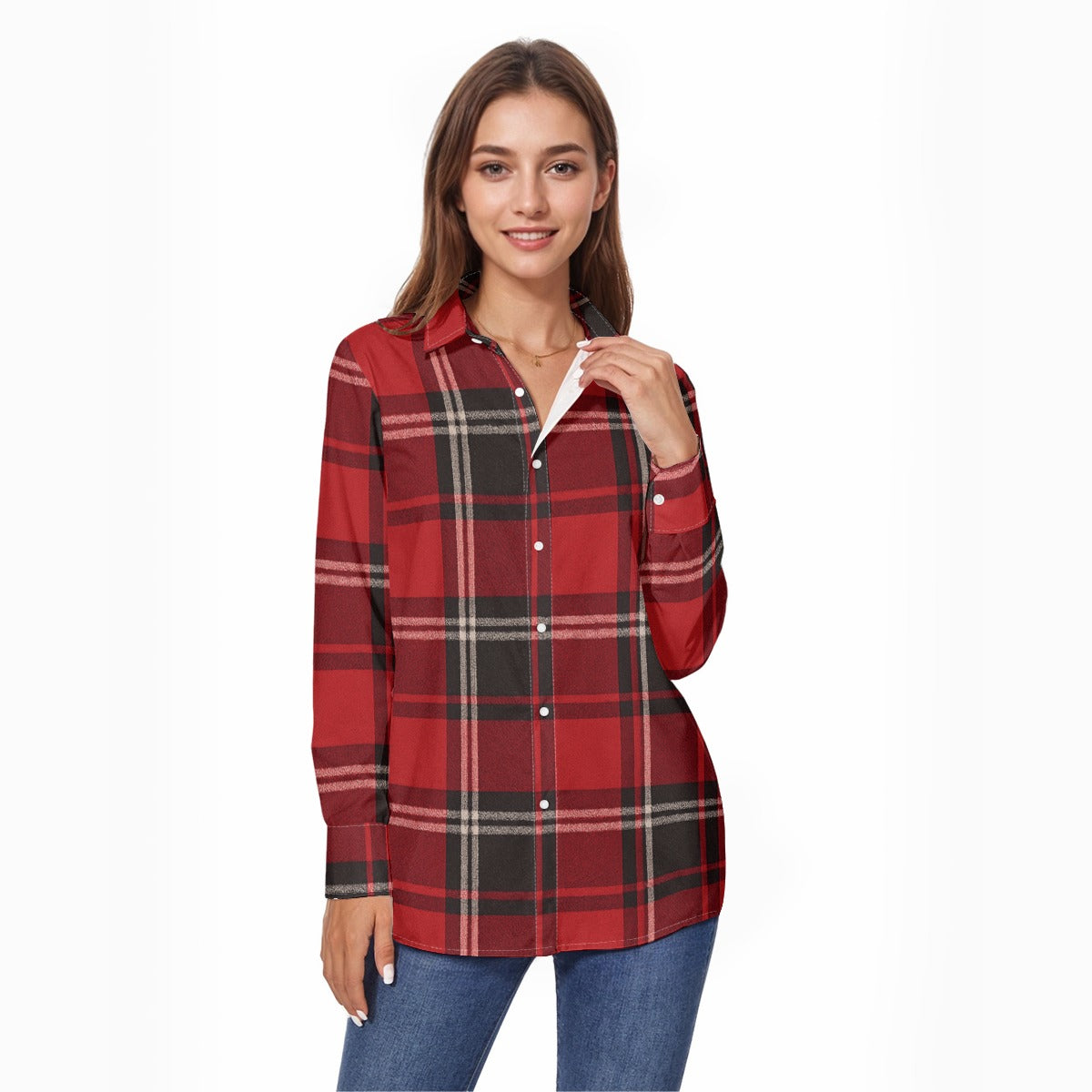 Cincinnati - Bearcats Tartan Plaid Women's Comfort Shirt With Button|125GSM Cotton