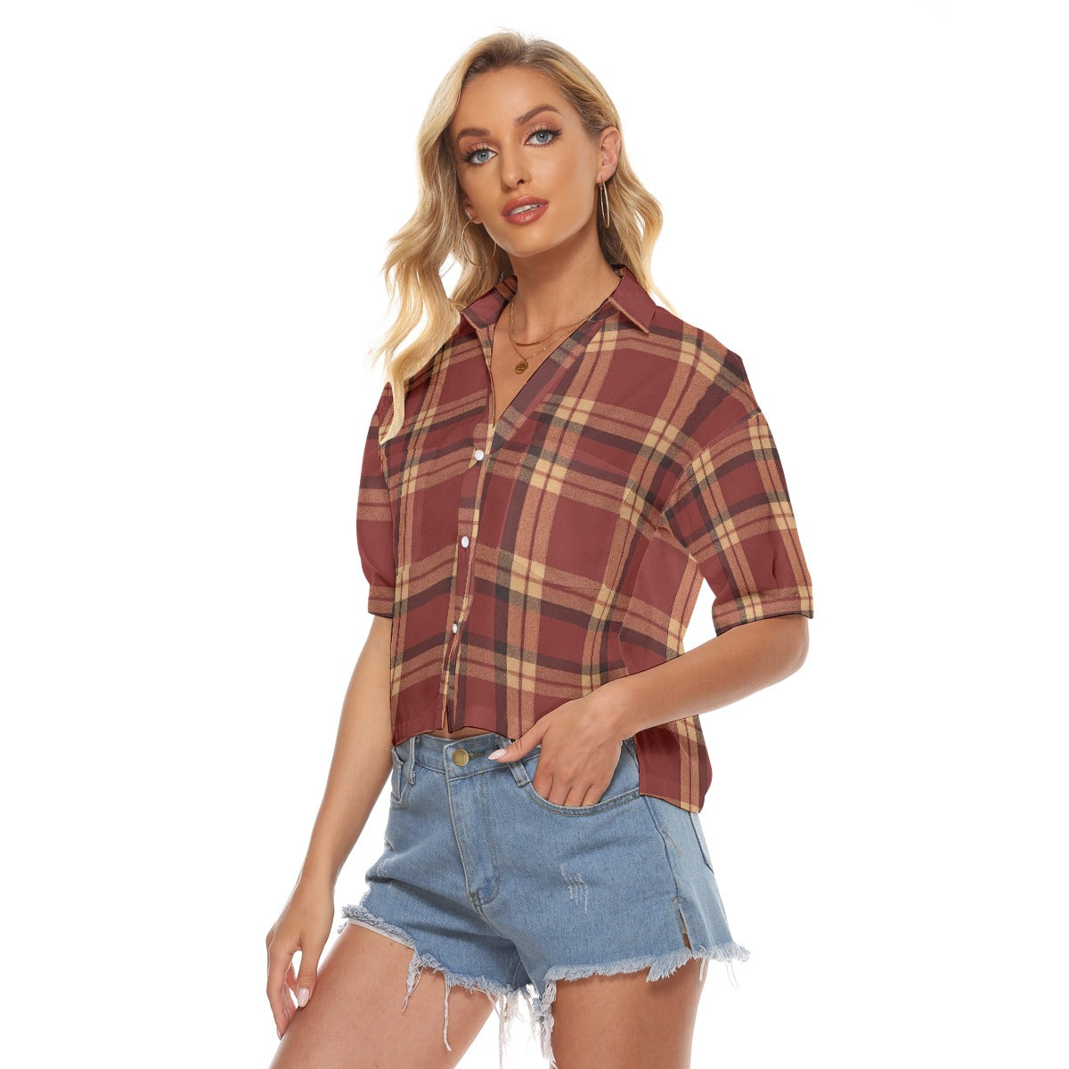 Urban Legend Florida State Seminoles Tartan Plaid Women's V-Neck Shirt – Garnet and Gold College Str