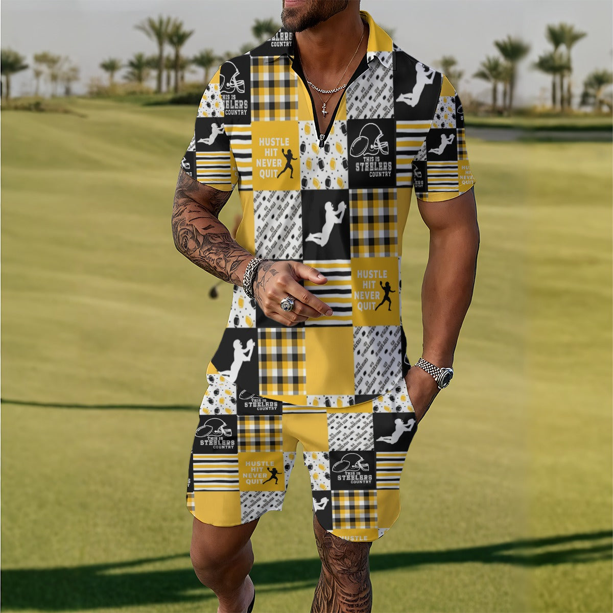 All-Over Print Men's Polo Sportswear Set
