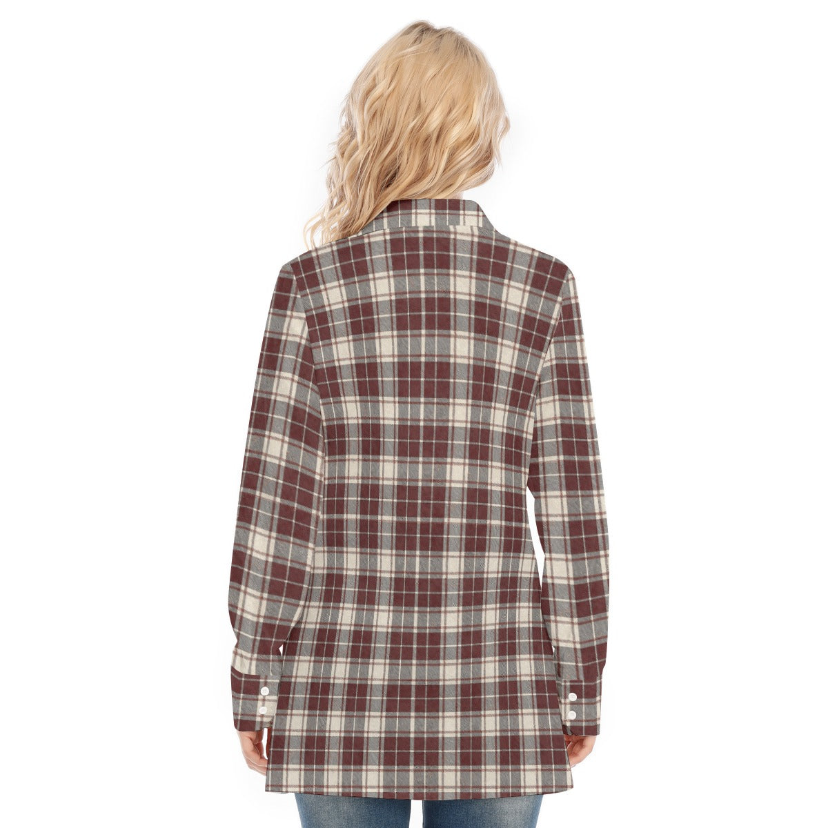 Oklahoma Tartan Plaid Sooners Women's Long Shirt