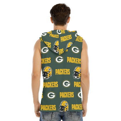 Green Bay Football Game Day All-Over Print Men's Tank Hooded Vest