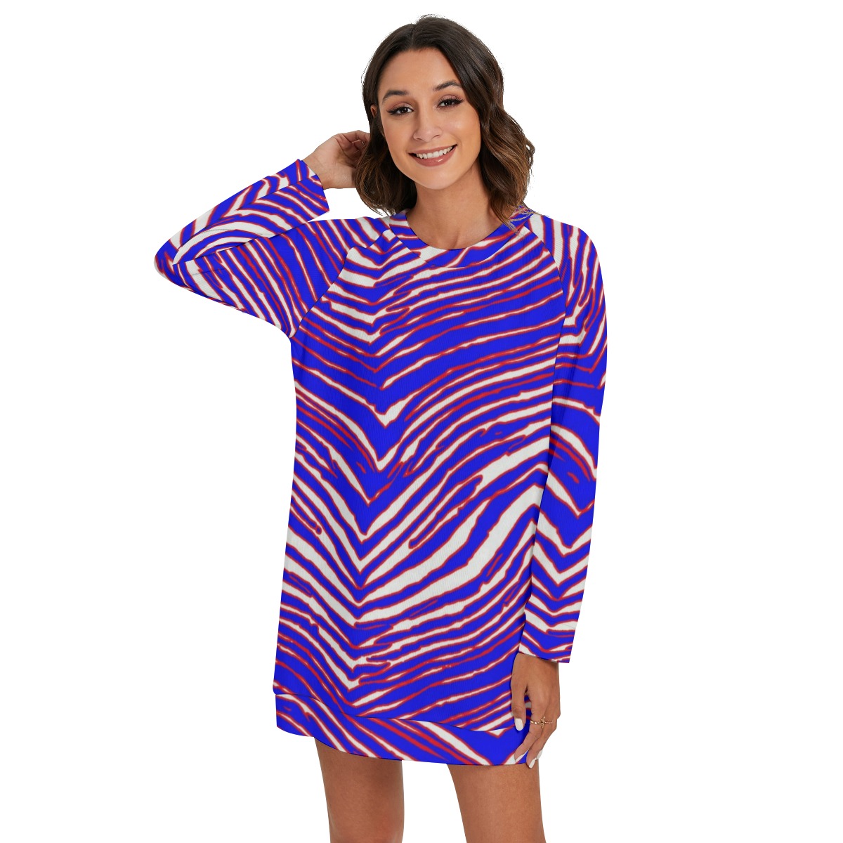 Buffalo Bills Zubaz Women's Round Neck Raglan Sleeve Sweater