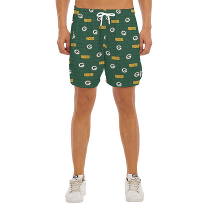Green Bay Football Game Day All-Over Print Men's Side Split Running Sport Shorts