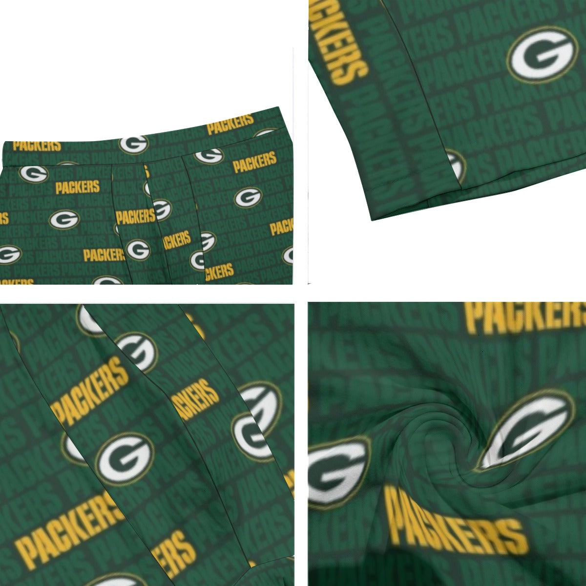 Green Bay Football Game Day All-Over Print Men's Long Boxer Briefs