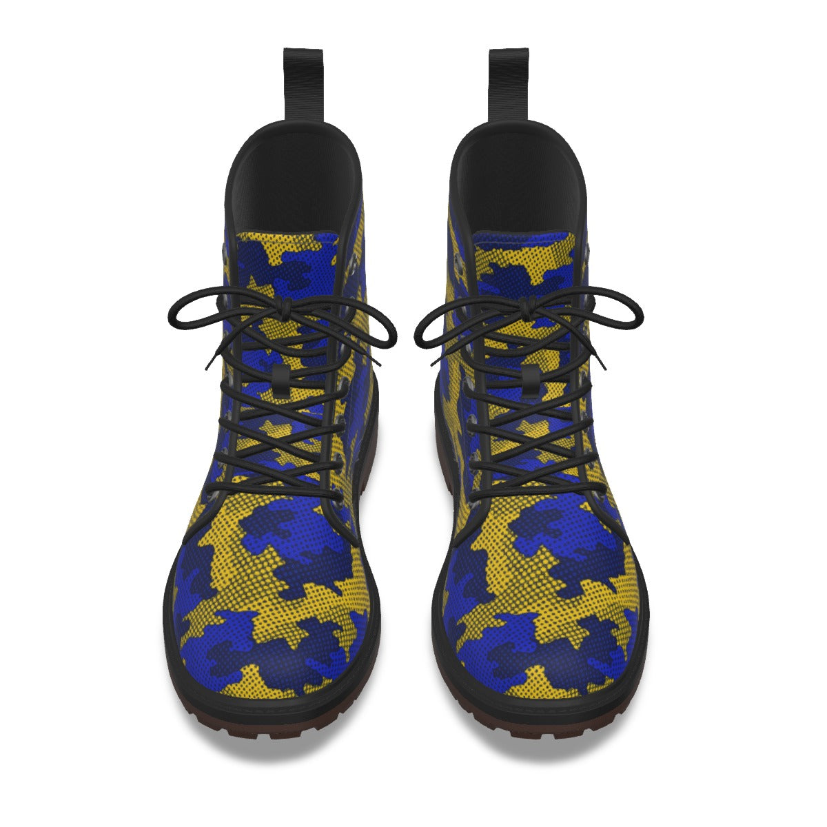 Urban Legend West Virginia Blue and Gold Camo Martin Short Boots – Mountaineers-Inspired Streetwear