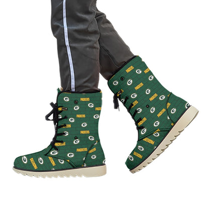 Green Bay Football Game Day All-Over Print Women's Plush Boots