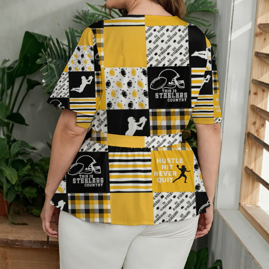 All-Over Print Women's Wrap Blouse