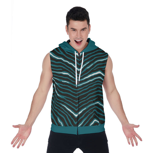 Philadelphia Football Game Day All-Over Print Men's Zipper-Up Sleeveless Hoodie