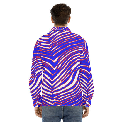 Buffalo Bills Zubaz Men's Lapel Collar Shirt With Concealed Placket