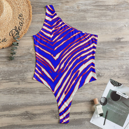 Buffalo Bills Zubaz Women's One-Shoulder Bodysuit