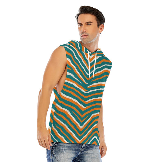 Miami Football Game Day All-Over Print Men’s Sleeveless Pullover Hoodie
