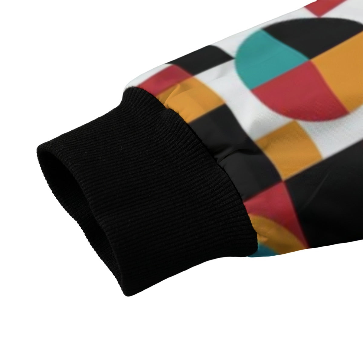 Urban Legend 90s Street Icons Neo-Bauhaus Geometric Seamless Pattern Fleece Bomber Jacket