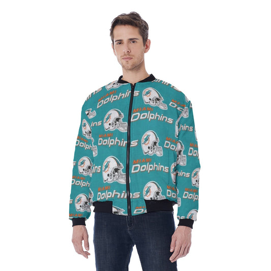 Miami Football Game Day All-Over Print Men's Bomber Jacket Without Sleeve Pocket