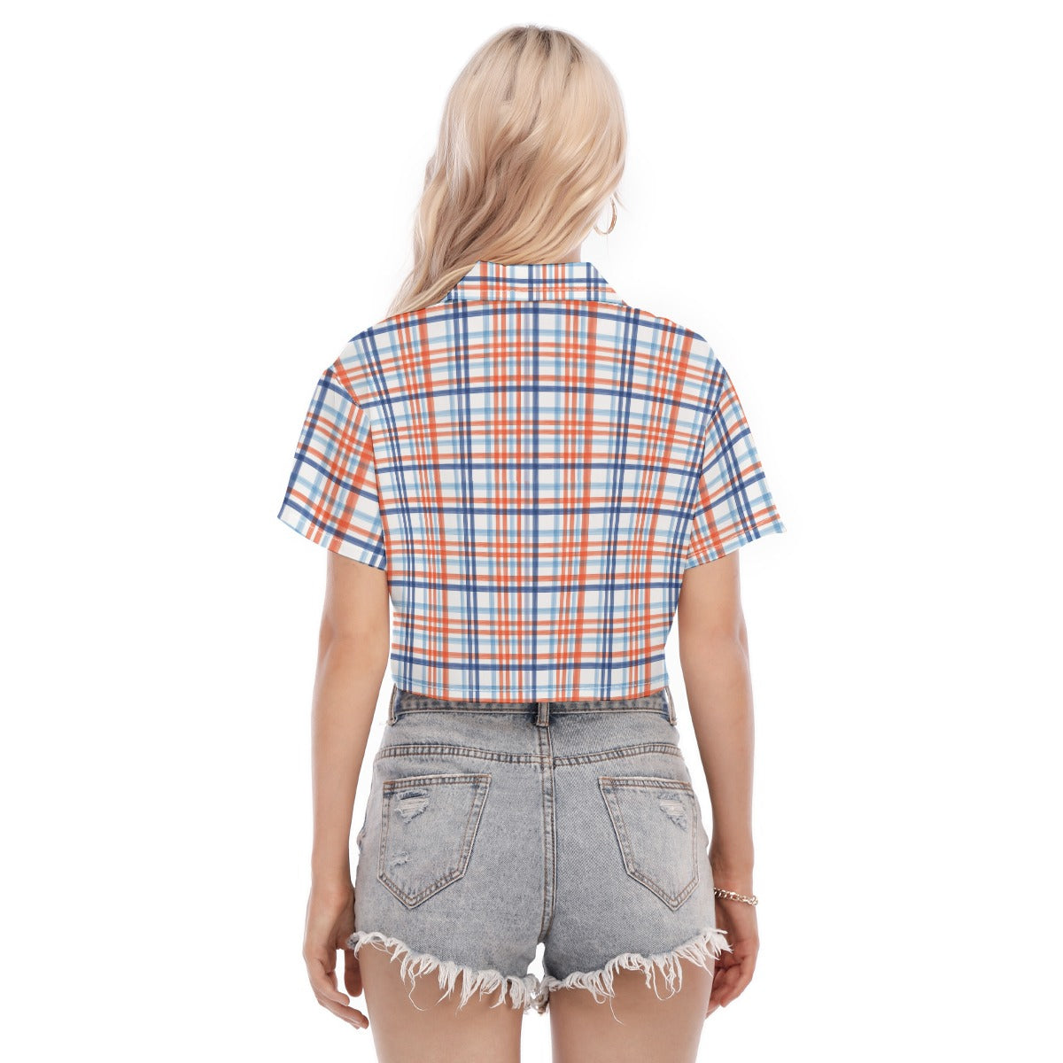 Florida - Gators tartan plaid Women's Cropped Shirt