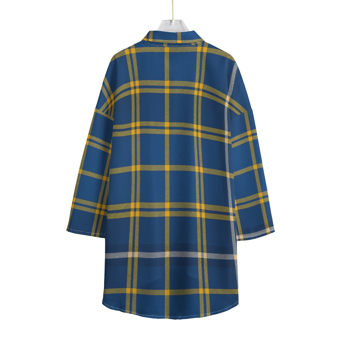 California Los Angeles UCLA Bruins Tartan Plaid  Women's Chiffon Shirt With Elbow Sleeve