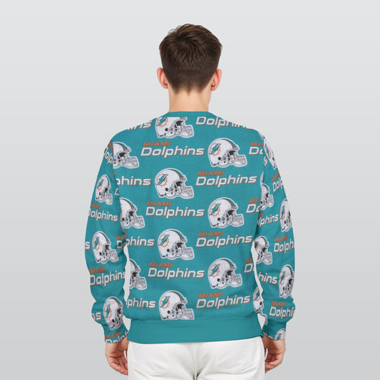 Miami Football Game Day All-Over Print Men's Heavy Fleece Sweatshirt