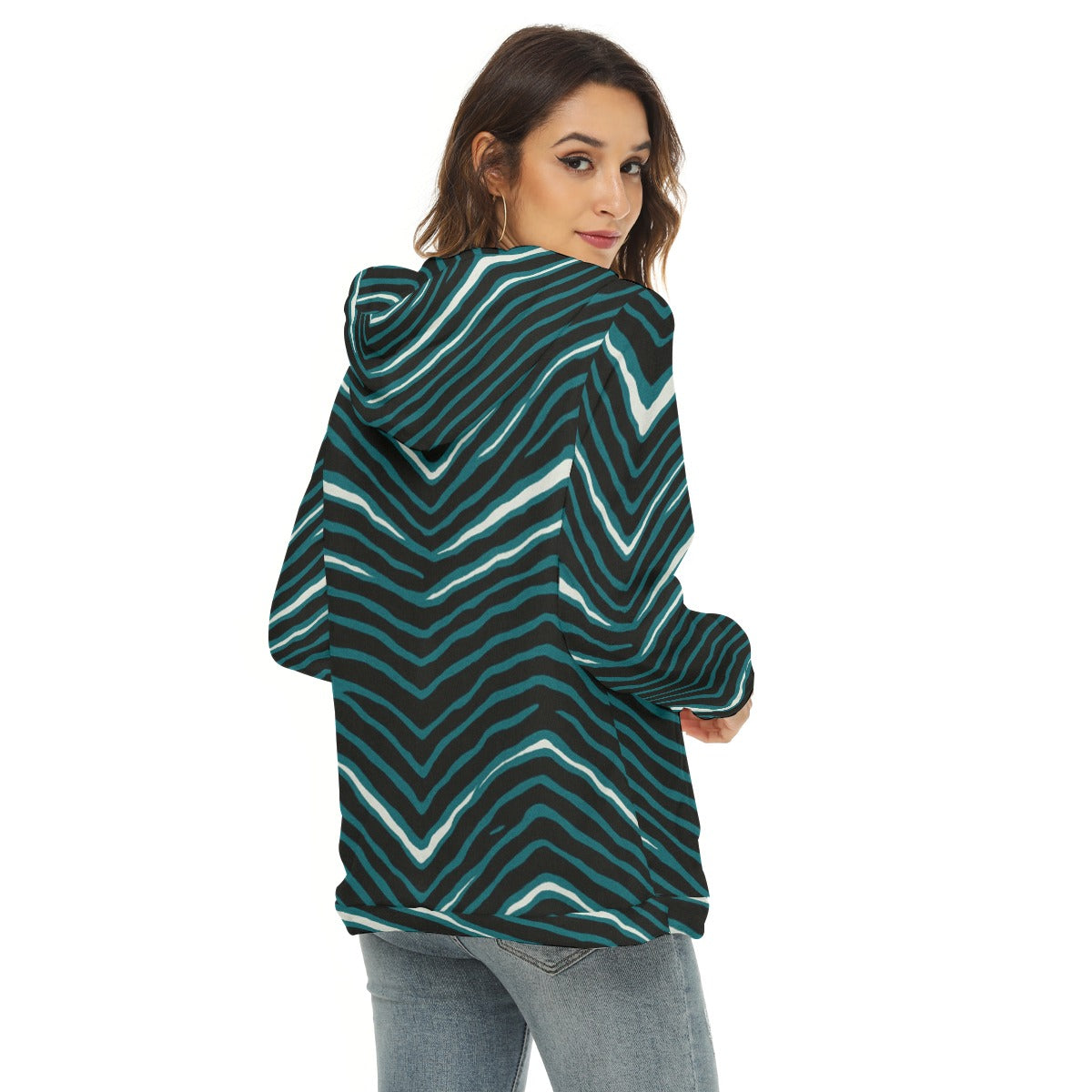 Philadelphia Football Game Day All-Over Print Women's Borg Fleece Hoodie With Half Zip