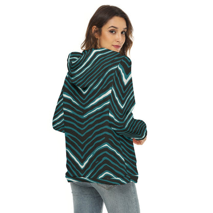 Philadelphia Football Game Day All-Over Print Women's Borg Fleece Hoodie With Half Zip