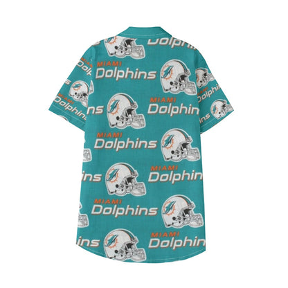 Miami Football Game Day All-Over Print Kid's Hawaiian Vacation Shirt | 115GSM Cotton poplin