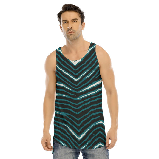 Philadelphia Football Game Day All-Over Print Men's Curved Hem Long Tank Top