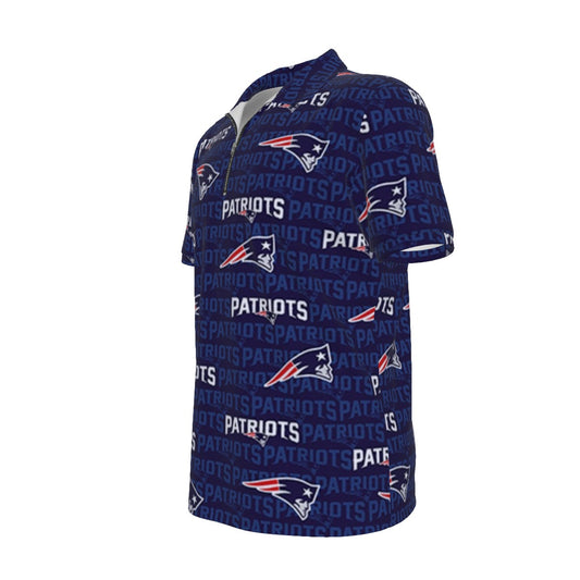 New England Football Game Day All-over Print Men's Polo Shirt with  Zipper