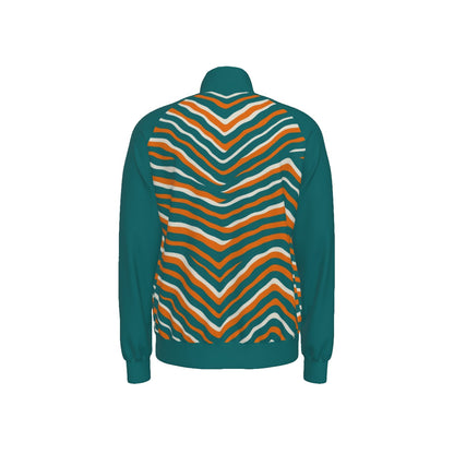 Miami Football Game Day All-Over Print Men's Raglan-Sleeve Stand Collar Jacket