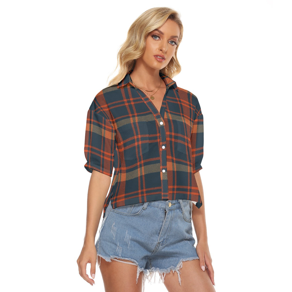 Urban Legend Auburn Tigers Tartan Plaid Women's V-Neck Shirt – Classic College Style with a Modern S