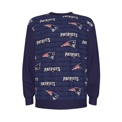 New England Football Game Day All-Over Print Men's long Sleeve T-Shirt With Dropped Shoulders  | Interlock