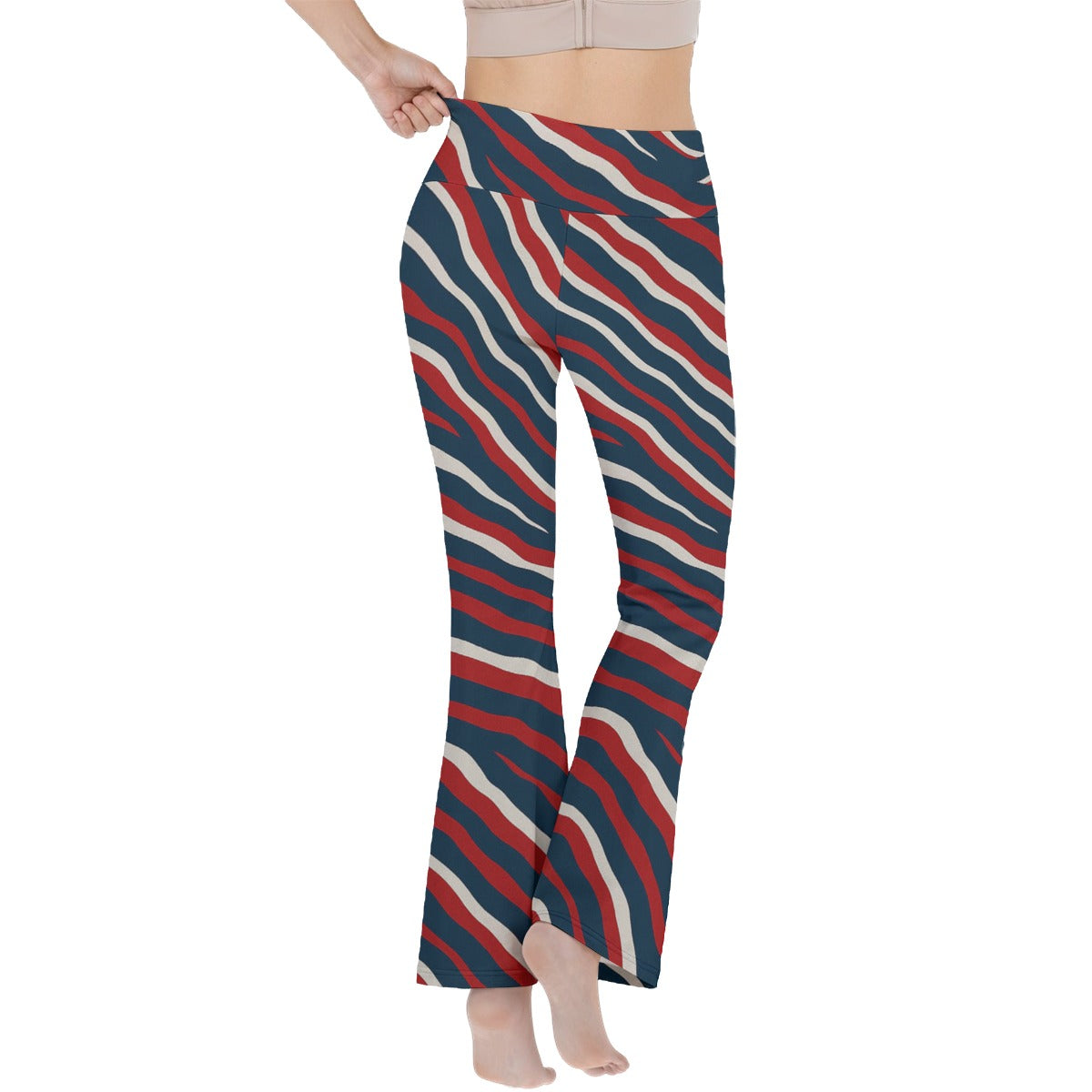 New England Football Game Day All-Over Print Women's Reversible High-Waisted Yoga Pants